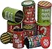 Christmas nested Cookie candy Tins for treats, small sizes, tall and round, 3 sets of 3, set of 9 holiday tins