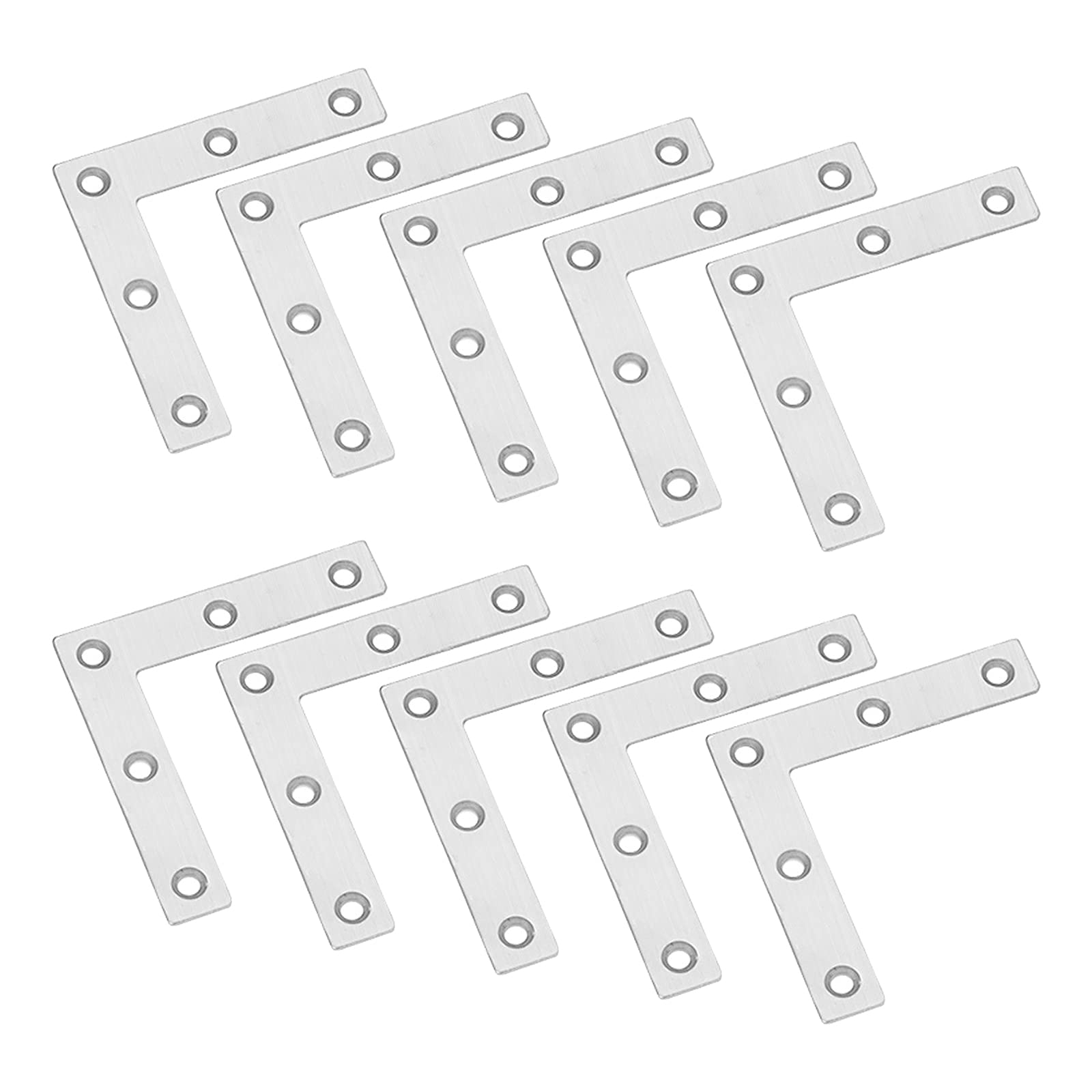 Flat L Shaped Corner 5packs Stainless Steel Right Angle Corner Brace Repair Plate Heavy Duty Furniture Fastener Joint Corner Connector Compatible for Screen Window Bed Table
