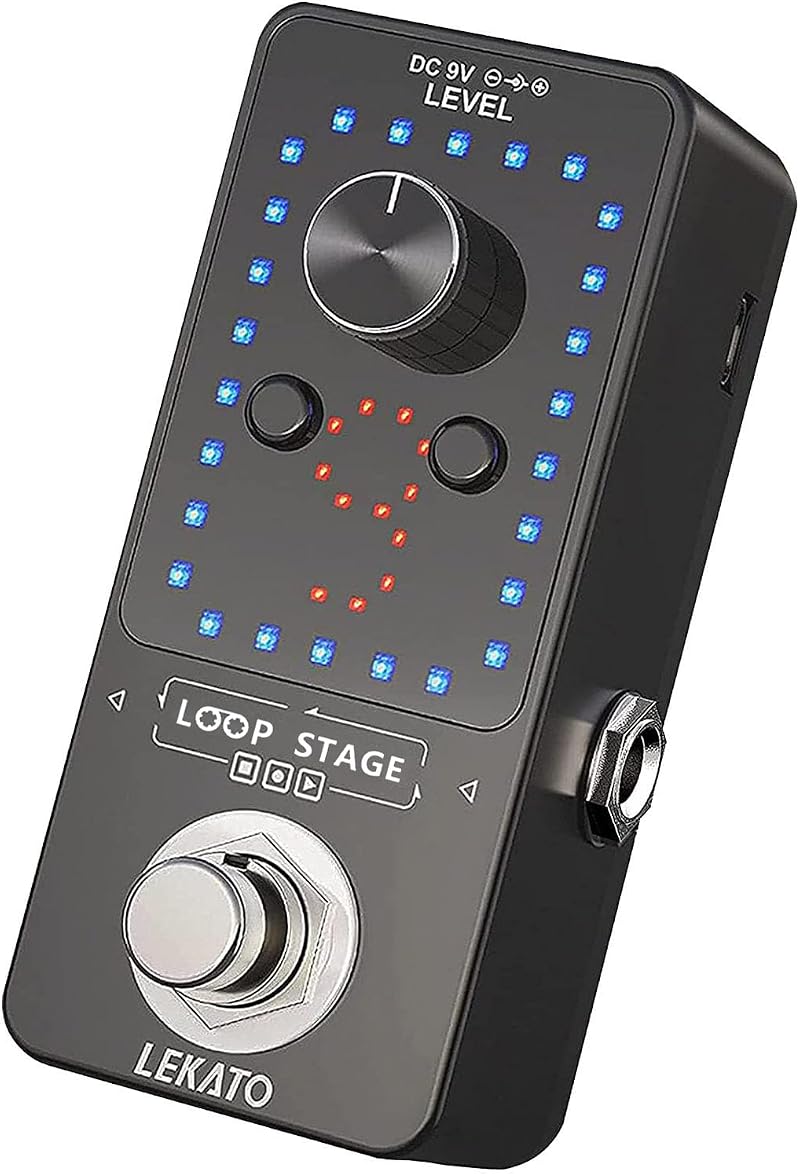 LEKATO Guitar Looper with Built-in Tuner, 9 Loop Tracks, 40 Min Overdub