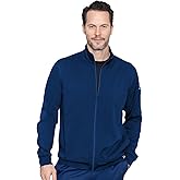 Med Couture Men's Warm-Up Jacket with 3 Pockets, Zip Front Closure and 2-Way Stretch Fabric - MC7678