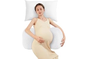 Pregnancy Pillow Cooling for Sleeping Adjustable Support Maternity Pillow | Wedge Pregnancy Pillow, W-Shaped For Belly/ Back Support, Travel Maternity Pillow for Pregnant Women, OEKO-TEX