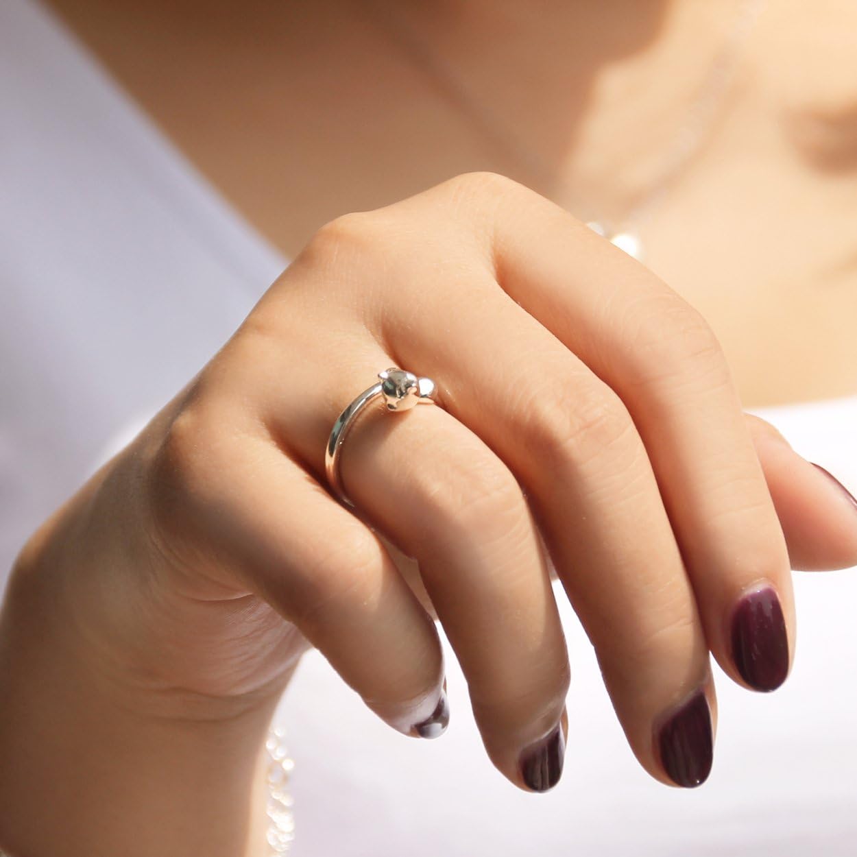 Amazon Jewbooシルバー925 オリジナル 可愛い 幸運な猫 シンプル ピンキーリング 誕生日プレゼント ジュエリー リング 通販