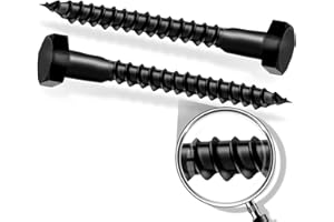 IPETRK 3/8" x 2" Lag Bolts, Stainless Steel Hex Head Lag Screws Heavy Duty, Black Metal Lag Bolts for Wood (15 pcs)