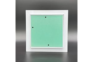 Byson Access Door 24"x 24" Aluminium Access Panel Gypsum Board - Ideal for Walls and Ceilings - Detachable Hinged Push Lock Door with White Powder Coated Aluminium Frame Drywall Door