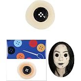 Libima 1 Set Halloween Black Button Eye Prosthetic Costume Accessories | Button Stitched Eye Effect, Prosthetic Latex for Horror Makeup, Ideal for Cosplay and Scary Themed Parties