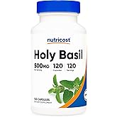 Nutricost Holy Basil Capsules 500mg, 120 Vegetarian Capsules - Gluten Free, Non-GMO