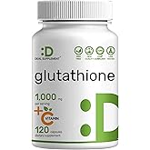 Glutathione Supplement 1,000mg Per Serving, 98% Purity | Plus Vitamin C 500mg, Active Reduced Form (GSH) | Intracellular Antioxidant – Supports Detoxification & Immune Health