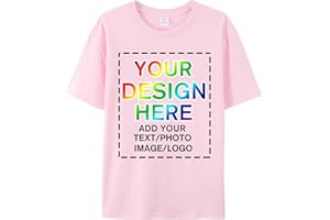 huale POD Custom Your Own T-Shirts with Photo Text & Logo - Custom Personalized Tee Shirt for Men Women - Front & Back Print