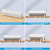 BQO Desk Power Socket Strip 3 UK Plugs USB A C 15.5W Aluminum 6.56FT Home Office view 6