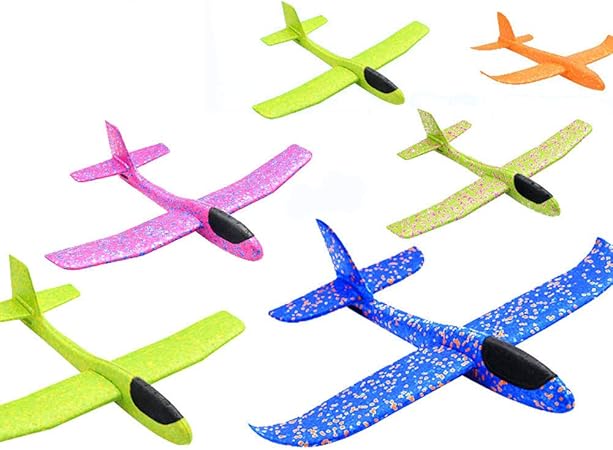 Amazon 手投げ グライダーモデル 紙飛行機 飛行機 航空機 挑戦性 親子アウトドアゲームに 回転飛行 知育おもちゃ 子供の贈り物 おもちゃ お歳暮 クリスマス お正月プレゼント 発泡製 軽量 外遊び おもちゃ ランダムカラー48cm5pc 飛行機 ヘリコプター おもちゃ