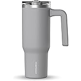 Hydrapeak Voyager 32 oz Tumbler with Handle and Straw Lid | Reusable Stainless Steel Water Bottle Travel Mug Cupholder Friendly | Insulated Cup (Grey)