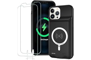SNRONEW Battery Case for iPhone 13 Pro Max, Full Encircle 10800mAh High Capacity Rechargeable Portable Charger Case Extended Battery Compatible with iPhone 13 Pro Max (6.7 inch) Wireless Charging Case-Black