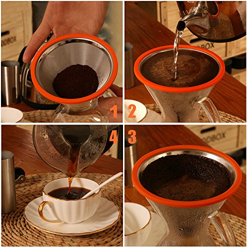 Coffee Filter for Chemex Stainless Steel Pour Over Coffee Dripper
