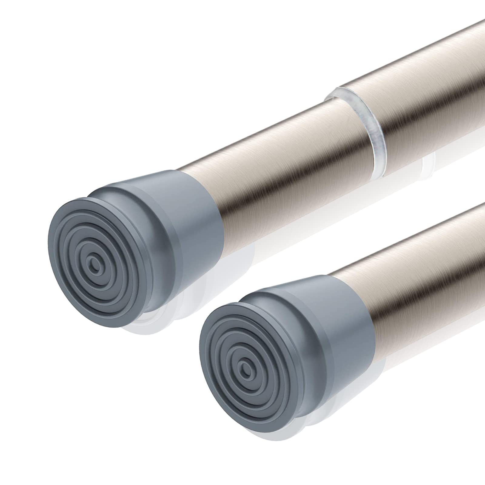 Bicolic Shower Curtain Tension Rod, Adjustable Telescopic Shower Pole, Extendable Spring Loaded Curtain Rail for Bathroom, 70-120cm/27.5-47.2Inch, Nickel