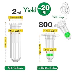 50Pcs 2mL Spin Column Micro centrifuge Tube, High