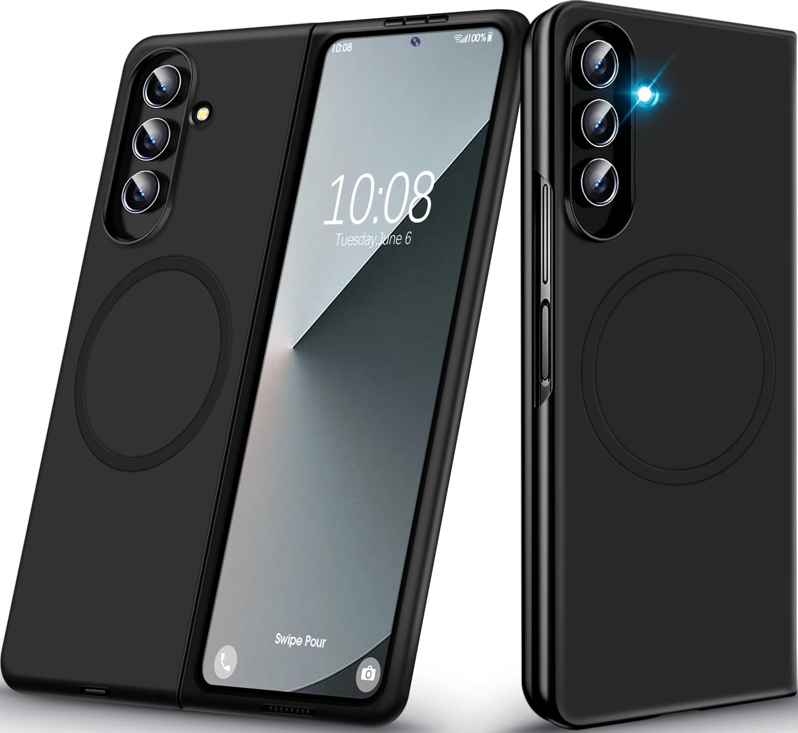 Photo 1 of Magnetic Case for Samsung Galaxy Z Fold 7 Case Compatible with Mag-Safe Wireless Charging Thin Slim Galaxy Z Fold7 Phone Cases Hard PC Matte Shockproof Protective Cover for Samsung Z Fold 7 (Black)