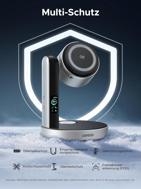 MagFlow Pro 25W Qi2 3-in-1 magnetische Ladestation mit Kühlung
