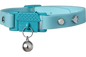 Kittyrama Aqua Cat Collar with Bell. Cat Friendly Award Winner. Approved by Vets and Cat Experts. Breakaway Cat Collars Quick Release. Kitten Collar. Won't Rub Fur. Lightweight, Soft & Comfy