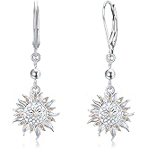 Sunflower Dangle Earrings 925 Sterling Silver You Are My Sunshine Leverback Earring Hypoallergenic Flower Jewelry for Women