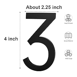 4 Inch Adhesive Mailbox Numbers, Self Stick House