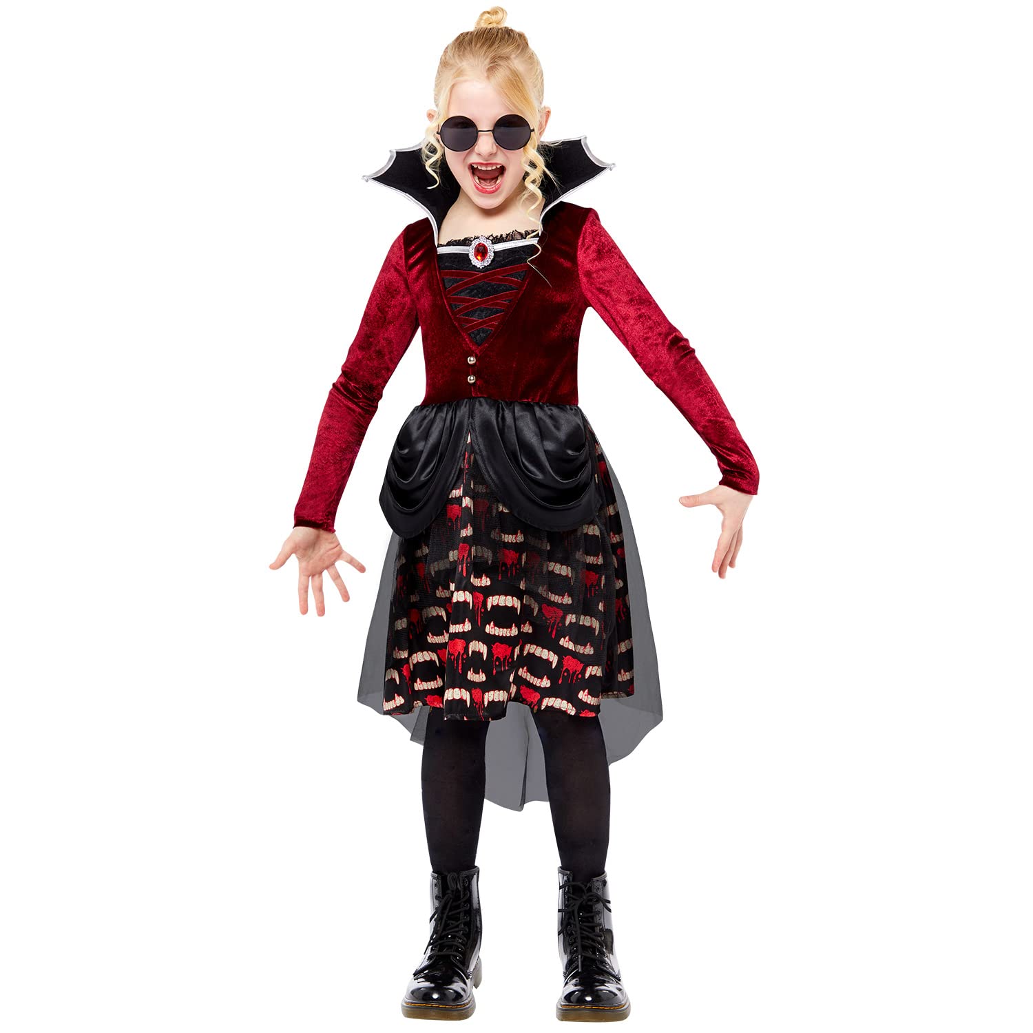 amscan 9917904 - Childs Midnight Vampiress Lady Fancy Dress Gothic Halloween Costume Girls Kids