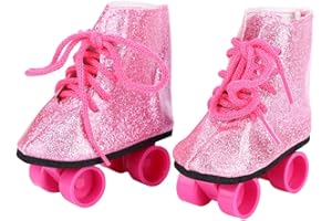 Gonetre Fashionable Doll Roller Skate Shoes for 18inch Dolls (Pink)