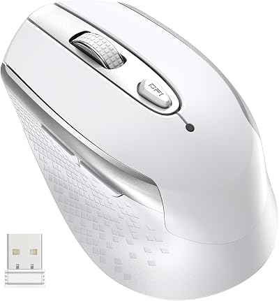 cimetech Wireless Mouse 6 Buttons 3 DPI 800/1200/1600 Silent USB Nano Receiver