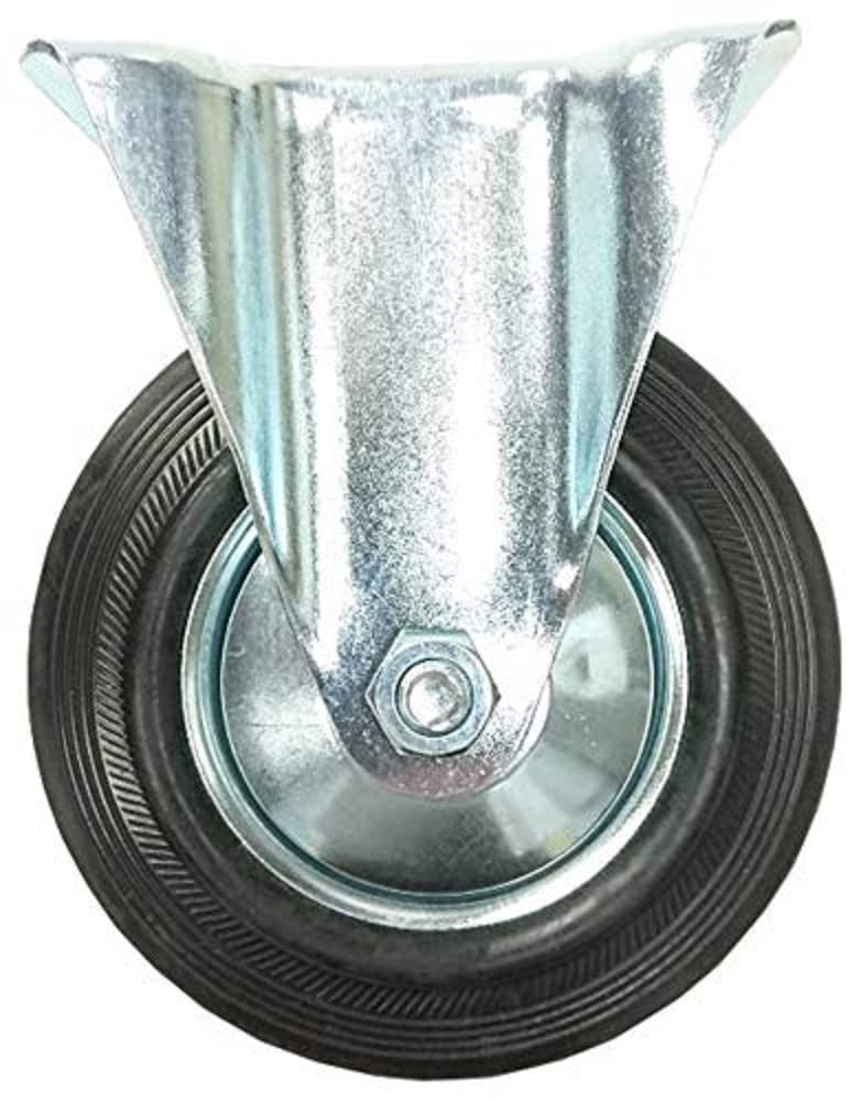 Merriway BH07004 Rubber Castor Wheel Black Heavy Duty Without Brake, Max 100kg 125mm (5 inch) (5")
