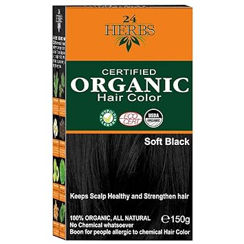 24 Herbs Certified Organic Soft Black Hair Color-150gm