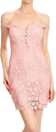 pink off the shoulder bodycon dress