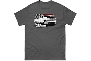 Aggressive Thread OBS Crew Cab Truck T-Shirt with American Flag Design