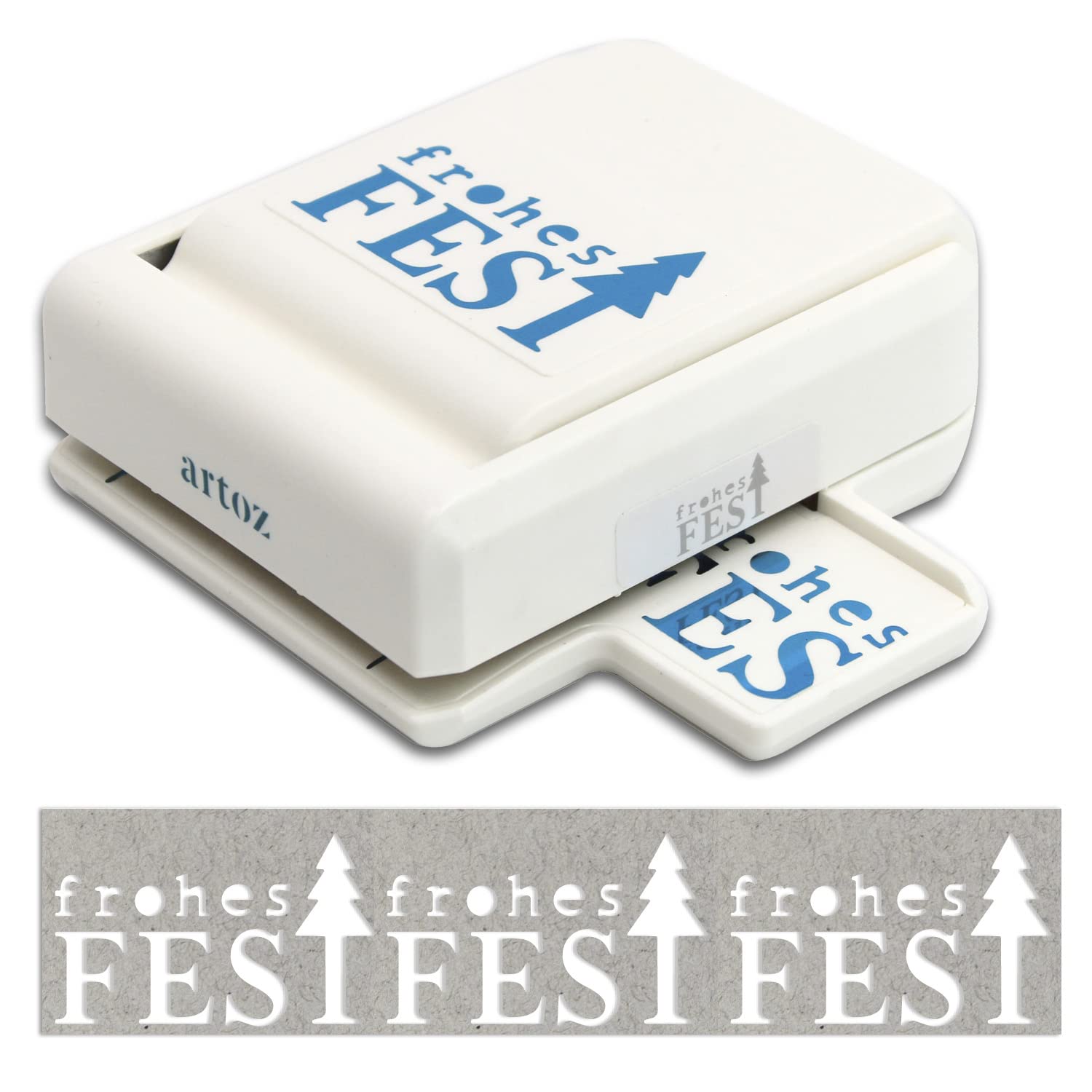 Border punch - lettering "Happy Holidays" - 6.4 cm - paper punch, hole punch, motif punch for Christmas, Christmas invitations, menu cards and decoration, suitable up to 220 g/m²