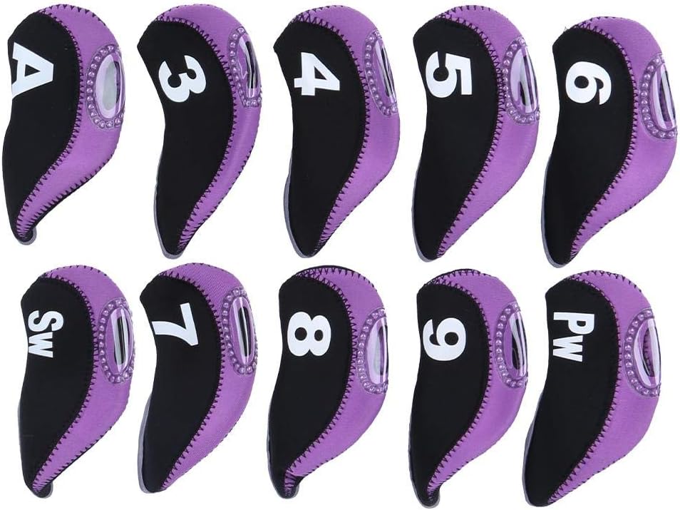 Liukouu Golf Club Iron Head Covers Set, 10Pcs Neoprene