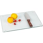 Murrey Home Glass Cutting Board for Kitchen Counter, Tempered Glass Chopping Boards Dishwasher Safe, Small Clear Countertop Tray, Scratch Resistant, Heat Resistant, Non Toxic, Clear, 16"x12"