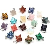Zotoone Natural Stone Pendant 10PCS Random Color Mix Stone Pendants Healing Crystal Quartz Chakra Reiki Gemstone Charms for Necklace Jewelry Making 22X24 mm