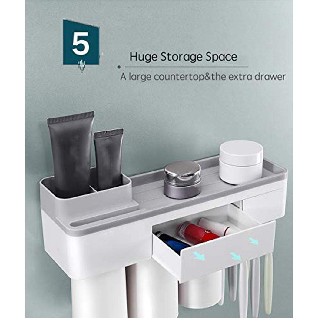 UpBeauty Fashion Magnetic Toothbrush Holder Wall Mount Toothbrushes Slots Organizer Cup Toothbrush Holders