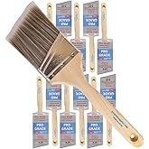 Pro Grade Paint Brushes, 3 Inch Angle Paint Brush, Walls &amp; Trim, 12 Pack | Sash, cut-in &amp; detail work | Furniture, cabinets &amp; doors | Interior &amp; exterior | Latex, oil &amp; stain | Medium stiff bristles