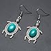 Diamondo Women Tortoise Silver Turquoise Necklace Earring Bracelet Jewelry Set