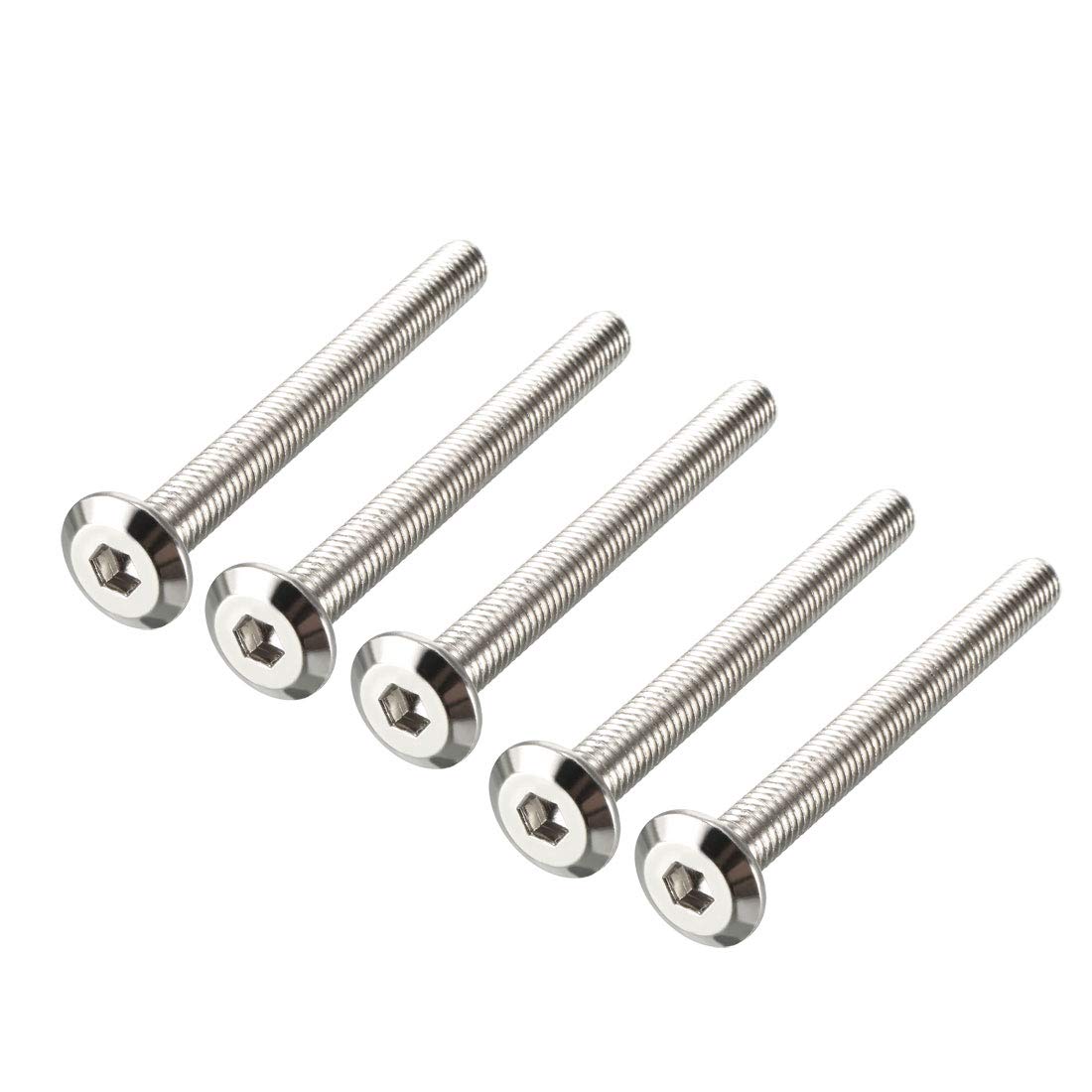 sourcing map M6x60mm Furniture Bolts Hex Socket Screws Fastener Carbon Steel 5pcs