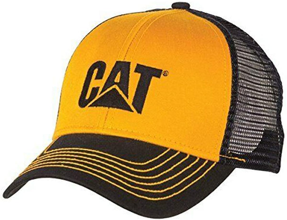 Caterpillar CAT Equipment Navy Blue & Yellow Twill Mesh