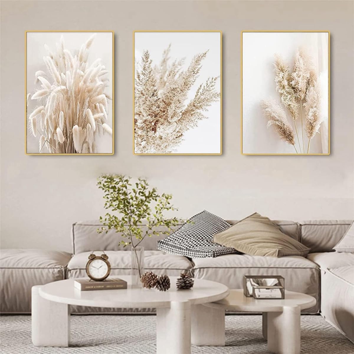 MKHFUW Set of 3 Abstract Botanical Leaf Posters - Wall Art, Boho Line Drawing Woman, No Frame (Design 10.3 Pieces - 40 x 60 cm)