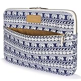 CoolBELL 17.3 Inch Laptop Sleeve Case Cover With Elephant Pattern Ultrabook Sleeve Canvas Bag For Ultrabook Brand Like Tablet/Lenovo/Dell/Acer/women/men,Blue