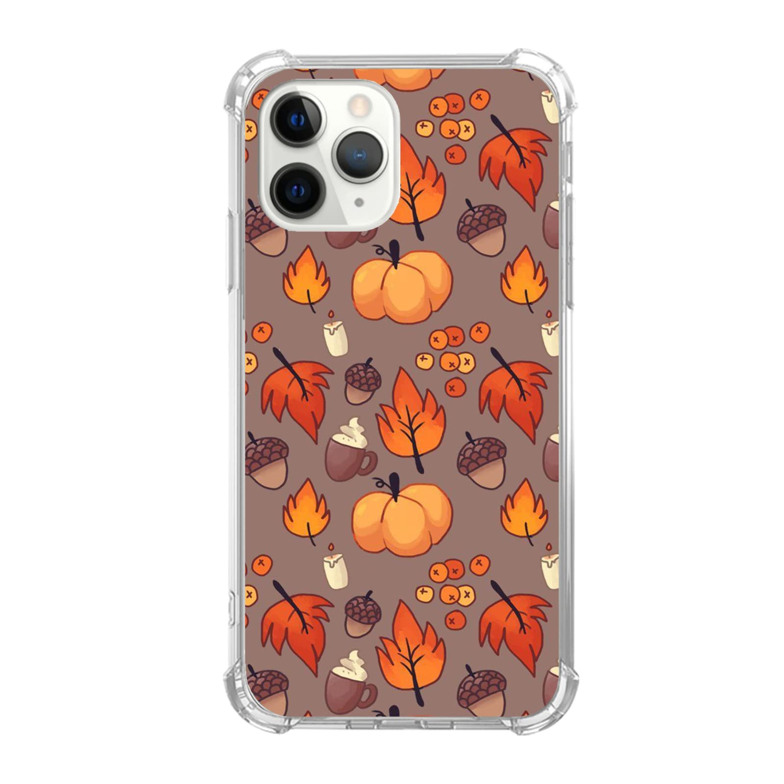 Photo 1 of Vusbvelnot Fall Leaves Pumpkin Acorns Case Compatible with iPhone 11 Pro, Aesthetic Autumn Halloween Case for iPhone 11 Pro for Teens Men and Women, Cool TPU Bumper Phone Case Cover