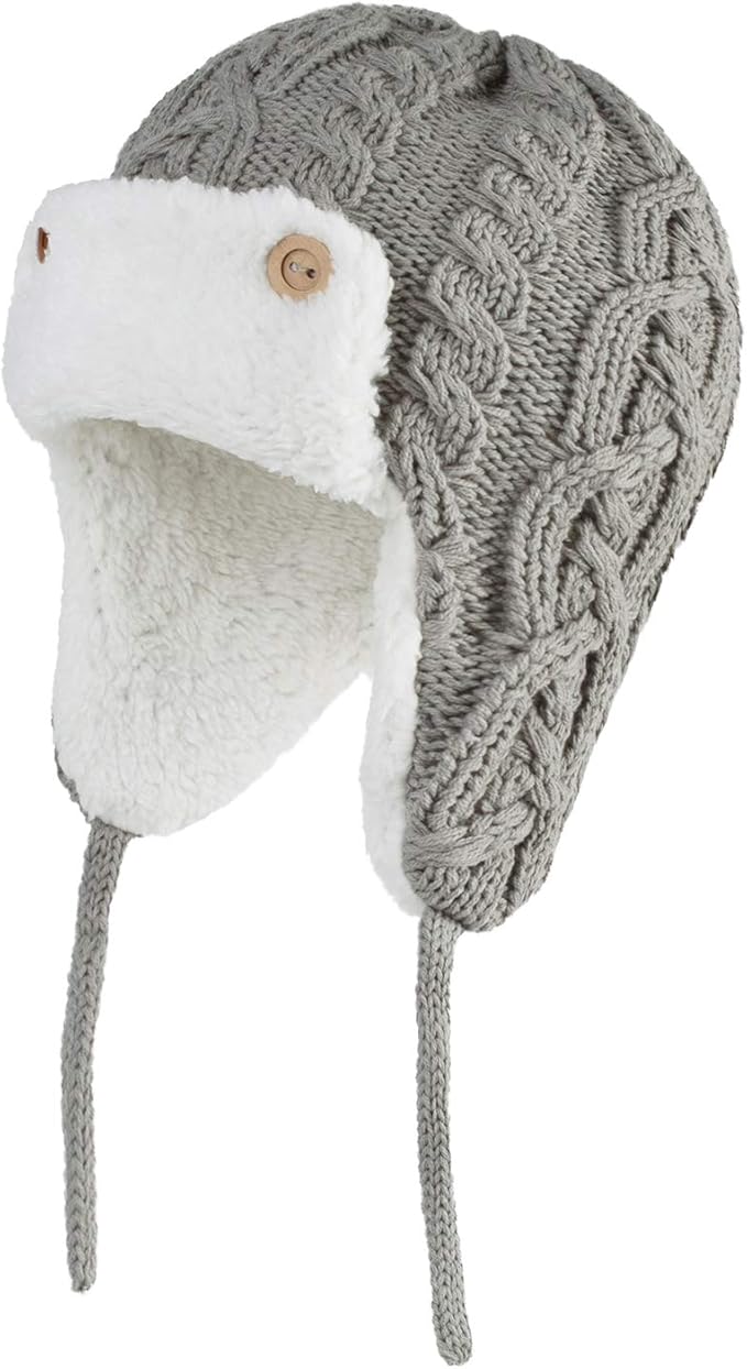 Baby Boys Girls Fleece Trapper Hat Winter Crochet Earflap