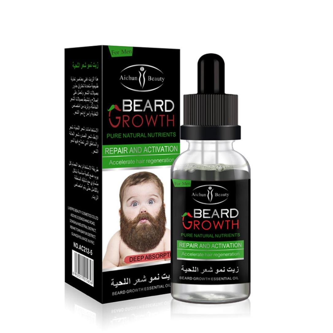 Aichun Beauty Beard Grow Oil Facial Hair Supplement Thicker