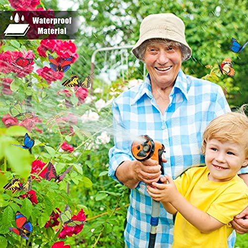 HOWLT Butterfly Stakes, 60PCS 14in Garden Butterfly Ornaments Waterproof Butterflies Decorations for Yard Patio Outdoor