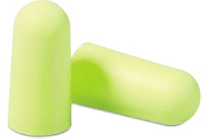 3M Ear Plugs, 200 Pairs/Box, E-A-Rsoft Yellow Neons 312-1250, Uncorded, Disposable, Foam, NRR 33, Drilling, Grinding, Machini
