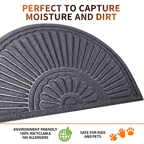 image for Mibao Half Round Entrance Door Mat, 24 x 36 inch Winter Durable Large 