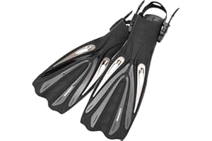 LUXPARD Diving Fins, Powerful Efficient Open Heel Scuba Diving Fins, Flippers for Snorkeling and Freediving with Adjustable Buckles