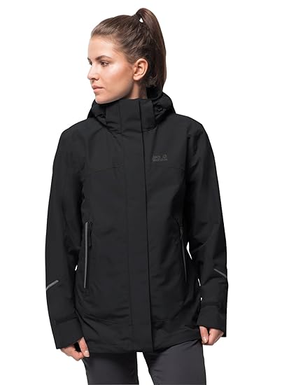 Jack Wolfskin Damen Onyx JKT W Wetterschutzjacke Wasserdicht Winddicht Atmungsaktiv mit Systemreißverschluss Regular